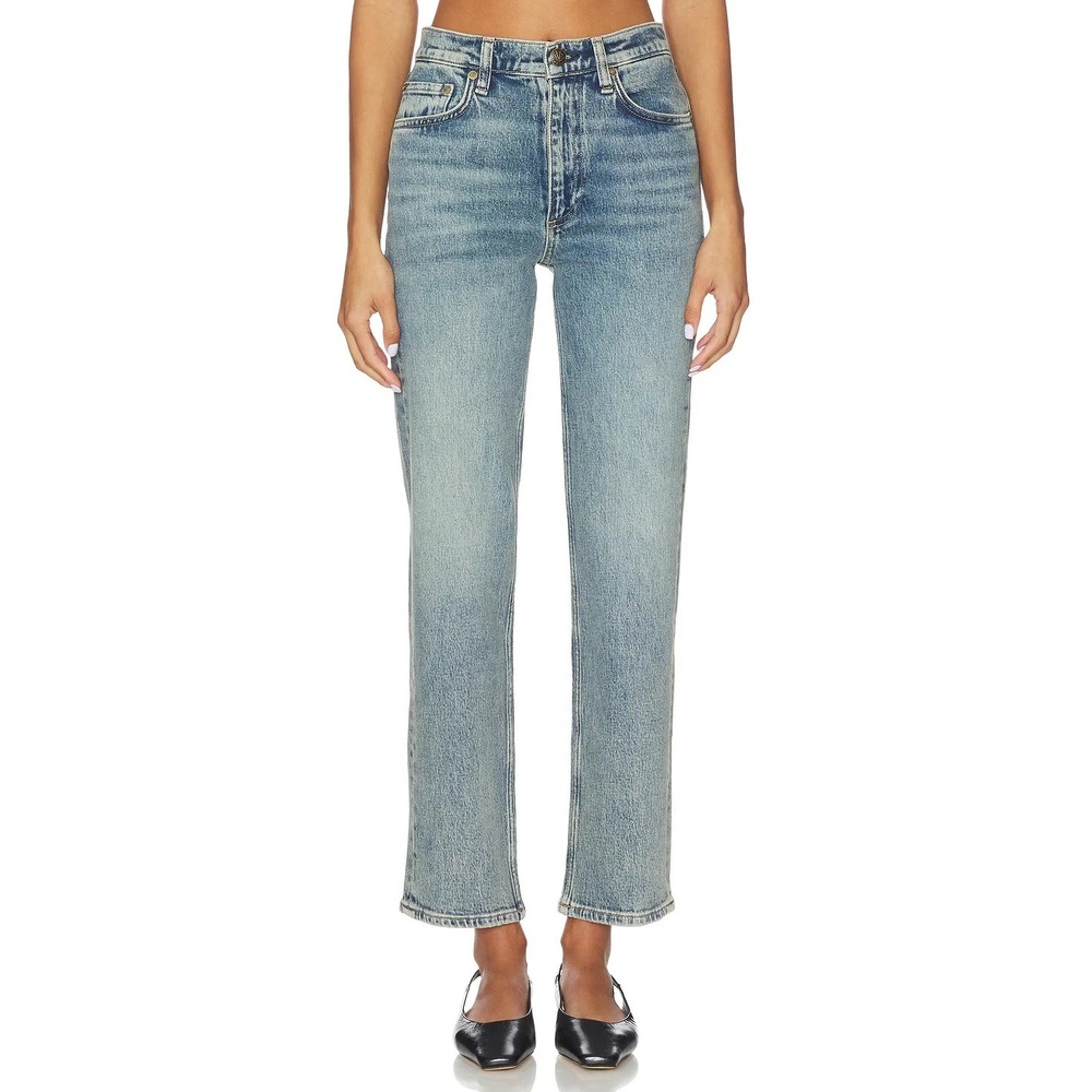 Rag & Bone Harlow Mid Rise Straight Ankle Jeans Amity Wash Women's 28